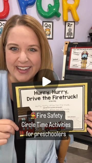 Jamie White on Instagram: "Need ideas for Fire Safety circle time activities?? Here are 3 that are classroom-tested and preschooler-approved!🧯🚒

👨‍🚒Hurry, Hurry Drive the Fire Truck - movement song
👩‍🚒Where’s the Hose - number identification
👨‍🚒Captain Says - active listening

🔥Comment "FIRE" for a link to the Fire Safety Unit! Get a whole week of lesson plans **done for you** in this unit! 👋

#PreschoolTeacher #PlayMatters #PlayMore #PlayIsEnough #PreKTeachers #PlayBasedLearning #EarlyChildhoodEducation #PreschoolTour #LearningThroughPlay #PreschoolActivities #PreKClassroom #PreschoolPlay #ChildhoodEducation #TeacherTips #PreschoolIdeas #PreschoolInspiration #CircleTime #FireSafety" Firefighter Circle Time Activities, Hurry Hurry Drive The Fire Truck Song, Firefighter Activity, Fire Safety Unit, Safety Activities, Fire Safety Activities, Fire Safety Preschool, Jamie White, Movement Songs