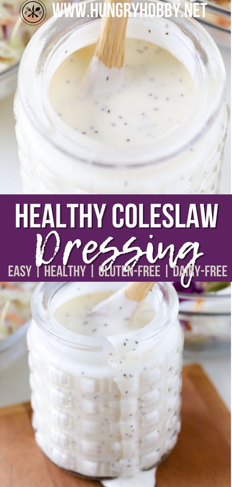 This creamy, healthy coleslaw dressing is tangy, and a little bit sweet but is significantly lighter, perfect for cabbage and carrots! Dairy Free Coleslaw Dressing, Low Fat Coleslaw Dressing, Low Sodium Coleslaw Dressing, Coleslaw Dressing Healthy, Healthy Coleslaw Dressing, Healthy Slaw, Homemade Coleslaw Dressing, Creamy Coleslaw Dressing, Healthy 2024