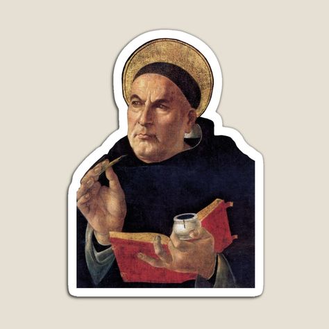 Get my art printed on awesome products. Support me at Redbubble #RBandME: https://www.redbubble.com/i/magnet/Saint-Thomas-Aquinas-by-Beltschazar/53847214.TBCTK?asc=u Catholic Stickers, Saint Thomas Aquinas, Saint Thomas, Sandro Botticelli, Thomas Aquinas, Catholic Art, St Thomas, Sacred Art, Music Is Life