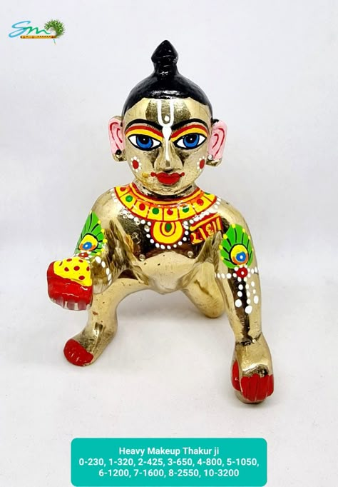 Kanha Ji Makeup Look, Ladoo Gopal Shringar, Laddoo Gopal Makeup, Laddu Gopal Makeup Ideas, Laddu Gopal Painting, Ladoo Gopal Makeup, Ladoo Gopal Decoration, Laddu Gopal Makeup, Gopal Painting