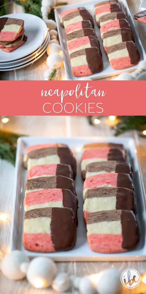 Neapolitan Cookie, Neapolitan Cookies Recipe, Neapolitan Cookies, Cherry And Chocolate, Neapolitan Ice Cream, Cherry Coconut, Favorite Breakfast Recipes, Favorite Cookie Recipe, Summer Cookies