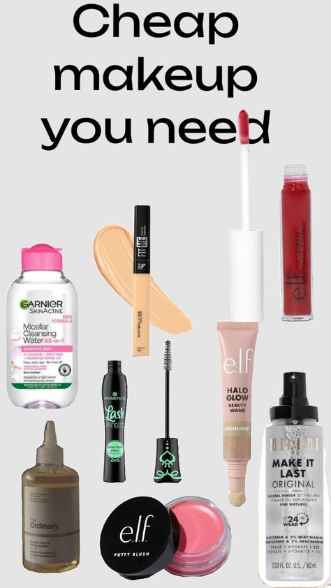 #cheap makeup #best products #drugstore makeup No Makeup Makeup Products, Makeup From Sephora, Cheap Makeup Products, Best Drugstore Concealer, Seasonal Makeup, Makeup Kit Essentials, Drugstore Concealer, Makeup You Need, Makeup Starter Kit