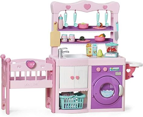 Amazon.com: You & Me Complete Care Center, Multi (AD17189) : Toys & Games Muñeca Baby Alive, Doll Kitchen, Baby Doll Toys, Play Kitchen Sets, Lol Dolls, Toy Kitchen, Gift Finder, Kitchen Set, Play Kitchen