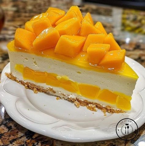 So Yummy Recipes Cheesecake Cake Recipes, Mango Tango, Mango Cheesecake, Dairy Free Cream, Cheesecake Mousse, Cheesecake Cake, Refreshing Desserts, Cheesecake Bars, Cake Ingredients