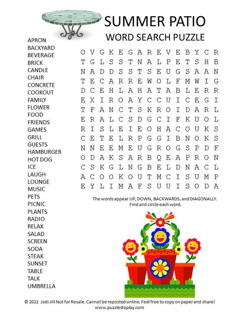 Inkleur Prente, Fun Sheets, Word Puzzles For Kids, Summer Puzzle, Free Word Search Puzzles, Word Search Puzzles Printables, Puzzle Worksheet, Free Printable Word Searches, Free Word Search