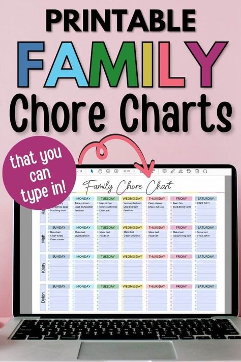 Teenage Chores List, Dog Chore Chart, Family Systems And Charts, Daily Chore Chart For Adults, Teen Chore Chart Printable, Family Chore Chart Ideas Daily Routines, Family Chore Chart Printable Free, Diy Chore Charts For Multiple Kids, Chores For Family