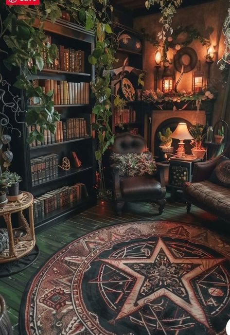 Witchy Living Room, Witchy House, Witchy Room, Witch Room, Witch Cottage, Kitchen Ideas Dark Cabinets, Kitchen Ideas Dark, Dark Home Decor, Cottage Interior