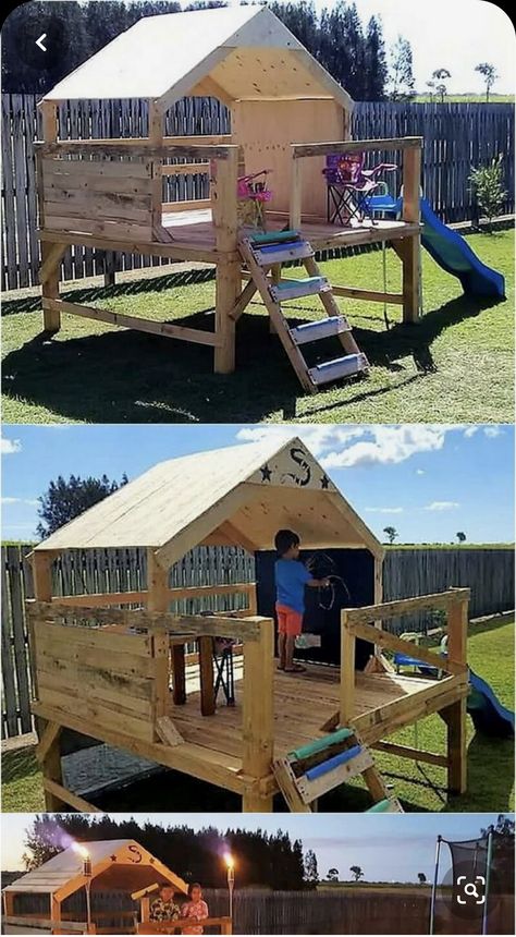 Popular Woodworking Projects, Outdoor Play Area, Kids Outdoor Play, Pallets Garden, Backyard Playground, Backyard Play, Kids Playhouse, Popular Woodworking, Backyard For Kids