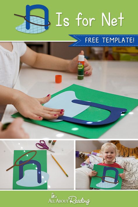 Looking for a printable lowercase N craft for your preschooler? This “N is for Net” craft is perfect for practicing lowercase letter N! Letter N Craft, Letter N Activities, Crafts Template, Preschool Homeschooling, Spring Theme Preschool, Alphabet Crafts Preschool, Abc Crafts, N Craft, Letter Craft