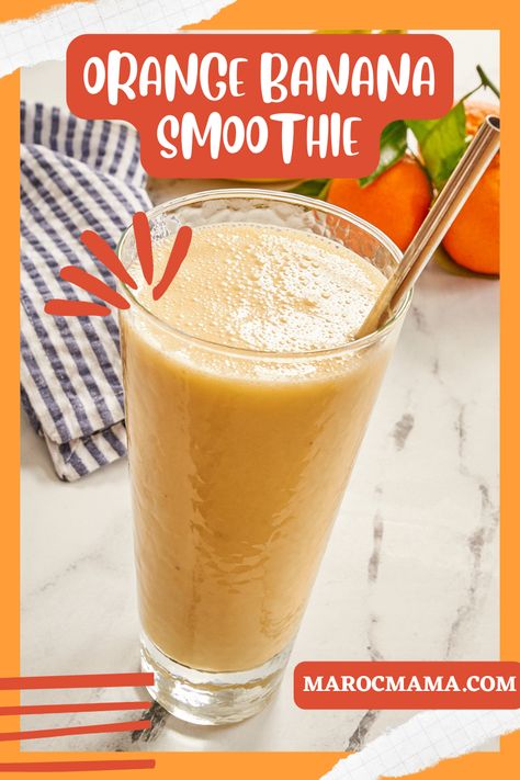 This orange banana smoothie recipe is the perfect way to start your day. It's healthy, delicious, and easy to make. Orange Banana Smoothie Recipe, Fig Smoothie, Orange Banana Smoothie, Moroccan Desserts, Tajin Recipes, Almond Smoothie, Hanukkah Food, Iftar Recipes, Banana Smoothie Recipe