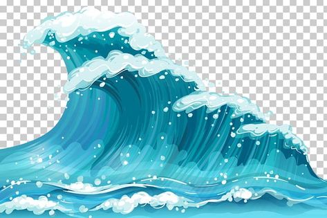 Wave Emoji, Surfing Illustration, Waves Cartoon, Wave Clipart, Ocean Clipart, Beach Cartoon, Wave Surfing, Big Wave Surfing, Waves Icon