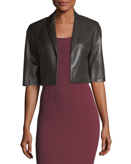 MICHAEL KORS . #michaelkors #cloth # Leather Bolero, Plain Tee Shirts, Bolero Shrug, Lace Jacket, Michael Kors Collection, Chiffon Long Sleeve, Brown Leather Jacket, Denim Jacket Women, Winter Coats Women