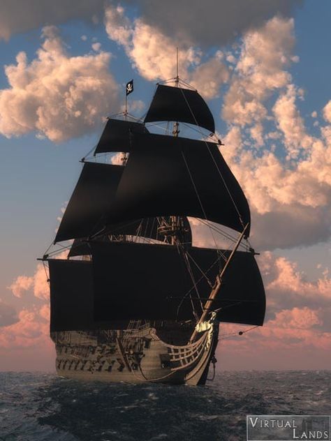 Black Sails means only one thing its a pirate ship Bullitt Bike, Navi A Vela, Ship Sailing, The Black Pearl, Pirate Ships, Old Sailing Ships, Clipper Ship, Black Sails, Sailing Vessel