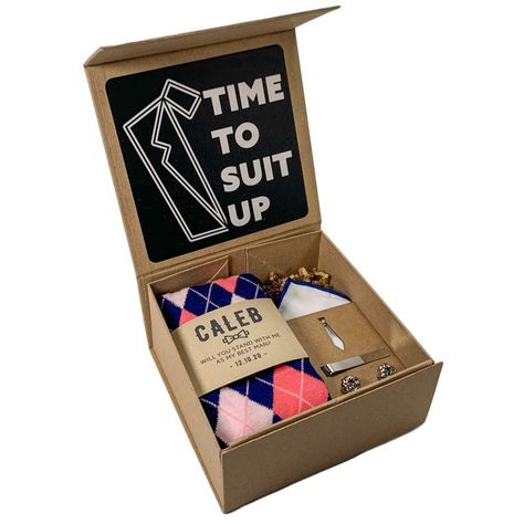 Suit Up Groomsmen Proposal, Groomsmen Inspiration, Asking Groomsmen, Spooky Wedding, Groomsmen Boxes, Groomsman Proposal Box, Best Groomsmen Gifts, Grooms Men, Groomsmen Proposal Gifts