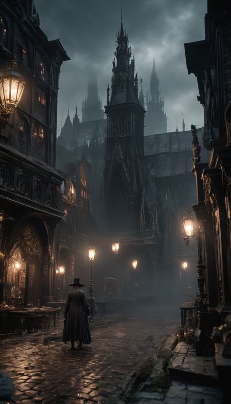 Goth Architecture, Steampunk Aesthetic, Bloodborne Art, Medieval Aesthetic, Image Halloween, Eldritch Horror, Dark Souls Art, Gothic Fantasy Art, Dark City