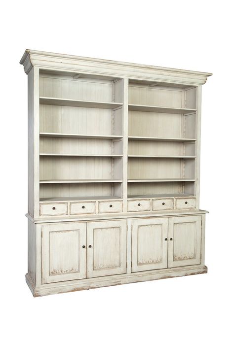 Furniture Classics Antique Cottage, Bookcase Cabinet, Antique Shelves, Credenza Bar, Cottage French, Holly Branch, Kitchen Refresh, Drawer Space, Winter Berry