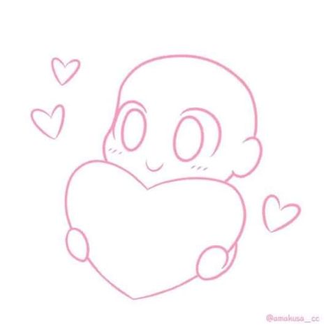 Free Cute Drawing Base, 2 Chibi Pose Reference, Simple Drawing Poses Anatomy, Base Chibi Drawing Reference, Chibi Valentines Base, Cute Drawing Base Chibi, Valentine Pose Reference Drawing, Anime Chibi Base Pose, Sleepy Chibi Poses