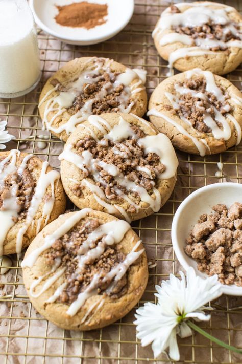 Coffee Cake Cookies • Kroll's Korner Cooking Therapy, Coffee Cake Cookies, Homemade Coffee Cake, Crumble Cookie, Cinnamon Sugar Cookies, Roll Cookies, Gourmet Cookies, Cheesecake Cookies, Sugar Cookie Dough