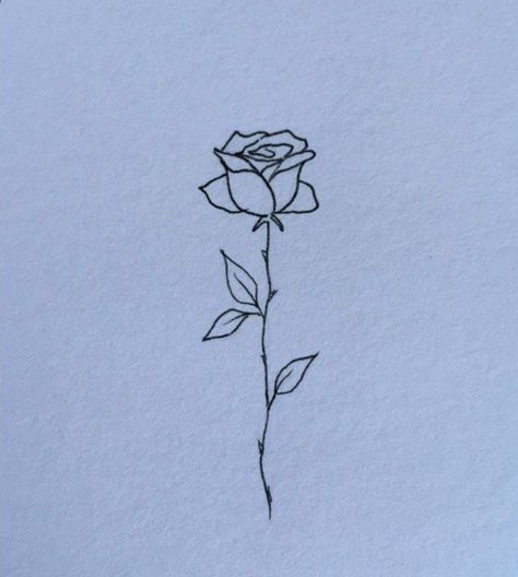 Tiny Rose Drawing, Basic Rose Tattoo, Pretty Rose Tattoos, Dainty Rose Tattoo Simple, Minimal Tattoo Rose, Mini Tattoos Rose, Rose Simple Tattoo, Small Rose Tattoo Simple, Small Rose Outline