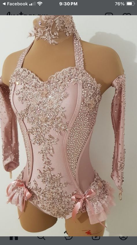 Silk Dance Costume, Light Pink Dance Costumes, Bachata Costume, Dance Trophies, Sparkly Dance Costume, Pink Dance Costumes, Majorette Outfits, Custom Figure Skating Dresses, Cute Dance Costumes