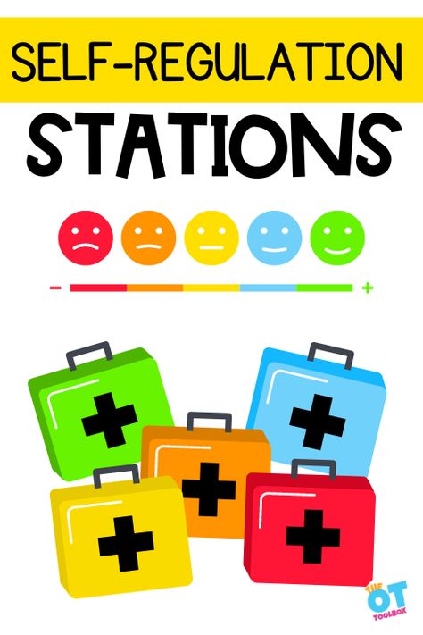 Self regulation stations, or centers, are a fun way to teach emotional regulation skills to children. Zones Of Regulation Display, Regulation Station, Zones Of Regulation Activities, Self Regulation Strategies, Sensory Swing, Therapy Ball, Zones Of Regulation, Calming Strategies, Classroom Tools