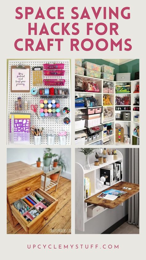 Transform your space with craft room storage ideas that work for any size! Whether you're designing a craft room office combo, setting up a vintage craft room, or tackling craft room ideas for small spaces, these tips include pegboard craft room hacks, art supply organization tips, and IKEA sewing rooms solutions. Perfect for craft room decor and craft studio inspiration, these craft room organization DIY ideas are great for every budget! Ikea Hacks For Sewing Room, Sewing And Craft Room Ideas, Sewing Room Set Up, Sewing Room Ideas Small Spaces, Small Sewing Room Design, Craft Room Storage Diy Small Spaces, Diy Art Storage, Craft Room Office Combo, Craft Room Hacks