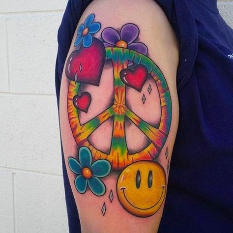 Tattoo uploaded by minerva • Groovy Peace Sign Tattoo by Zac Kinder @Zackindertattoos #Zackindertattoos #Peace #PeaceSign #PeaceSignTattoo • 95916 • Tattoodo Hippie Flower Tattoos, Peace Sign Tattoo, Heart Peace Sign, Peace Sign Tattoos, Peace Tattoos, Hippie Tattoo, Sign Tattoo, Peace Sign Art, Mushroom Tattoos