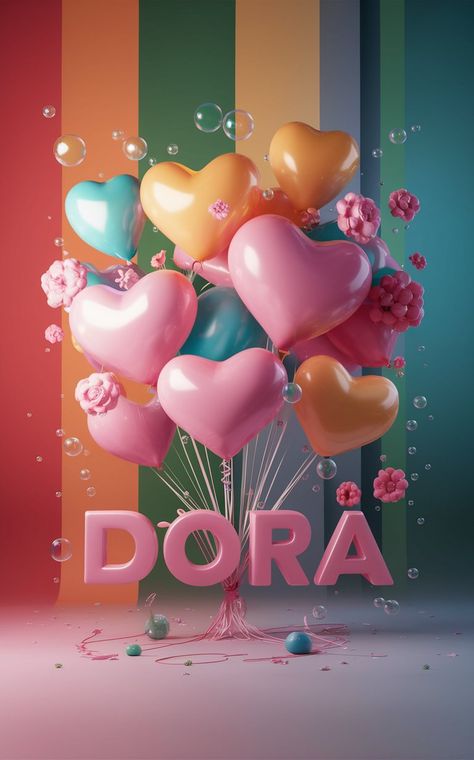 Orange Yellow Background, Floating Bubbles, Pastel Heart, Name Pictures, Phone Wallpaper Pink, Name Sticker, Cute Flowers, Photo Poster, Background 3d