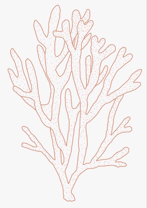 Coral Reef Linocut, Sea Coral Drawing, Seashells Embroidery Designs, Coral Reef Drawing, Coral Drawing, Coral Art, Punch Needle Patterns, Soyut Sanat Tabloları, Pola Sulam