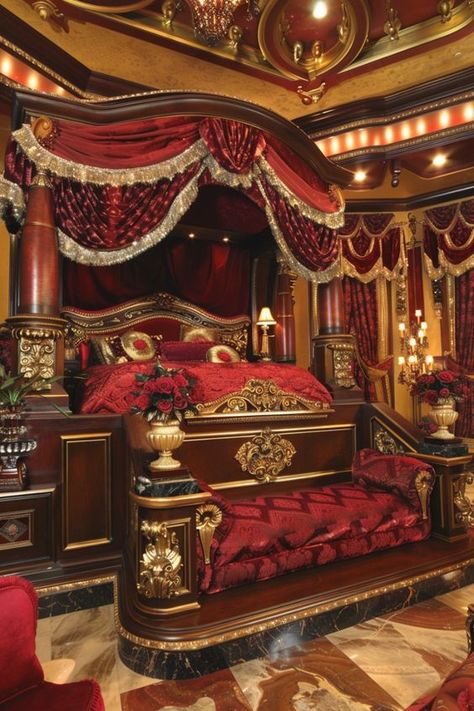 Enchanted Bedroom Ideas, Enchanted Bedroom, Furniture 123, Opulent Bedroom, Mansion Bedroom, Royal Room, Royal Bedroom, Dream Bedrooms, Beautiful Bedroom Designs