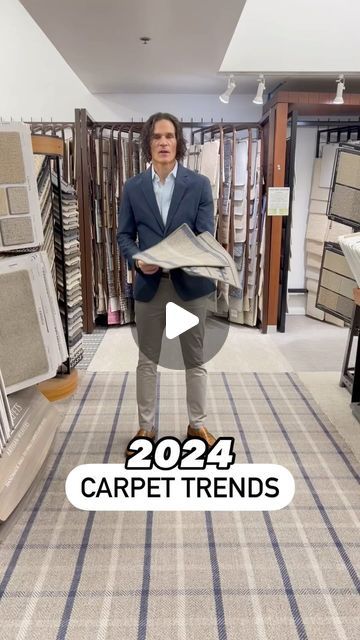 Lewis Floor and Home on Instagram: "Rolling out the patterned carpet! ⭐  One of the hottest trends of 2024, these two @stantoncarpet styles are available in a range of colorways that transform any floor into a runway.   Experience the styles for yourself at our Northbrook showroom via #linkinbio.  #interiordesigntrend #flooringtrend #trendingstyle #designtrend2024 #northbrookillinois #flooringstyle #carpetstyle #carpettrends #patternedcarpet" Trendy Carpet Living Rooms, Multiple Carpets One Room, Carpet Floor Bedroom Ideas, Carpet And Flooring Combinations, Plush Carpet Bedroom, Carpet In Dining Room Solutions, Modern Carpet Ideas, Layering Carpet And Rugs, Patterned Carpet Bedroom