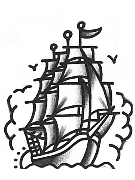 Traditional Ship Tattoo, Traditional Tattoo Black And White, Traditional Tattoo Stencils, Traditional Black Tattoo, Traditional Tattoo Old School, Traditional Tattoo Inspiration, Black Art Tattoo, Traditional Style Tattoo, Traditional Tattoo Sleeve