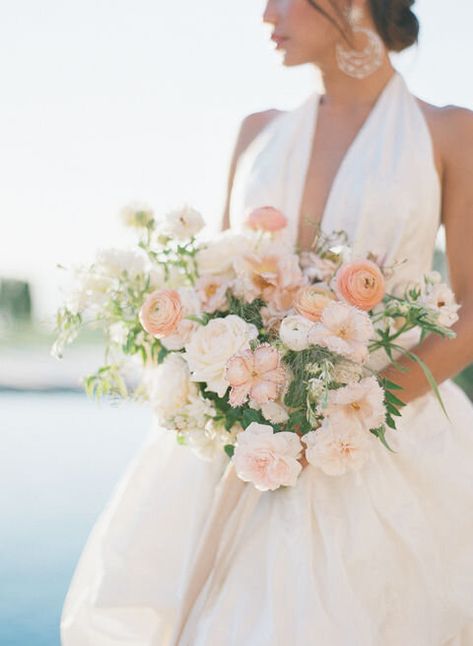 Small Floral Arch Wedding, Wedding Moss And Blush, Runuculous Wedding Bouquet, Early Fall Wedding Flowers, Romantic Bridal Bouquet, Apricot Flowers, Peach Bouquet, Juniper Green, Peach Wedding Flowers