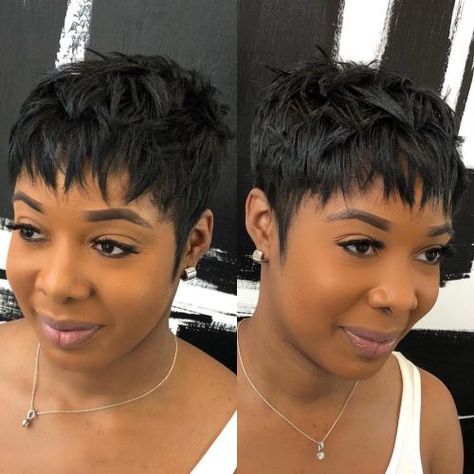 razor cut pixie for women with natural black hair Black Haircuts, Short Black Haircuts, Black Haircut Styles, Razor Cut Hair, Inspiration For Black Women, Edgy Short Haircuts, Short Afro Hairstyles, Women Short Hairstyles, Short Hairstyles For Black Women