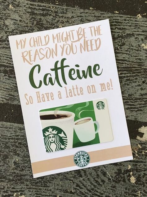 Starbucks Gift Card Holder, Free Starbucks Gift Card, Daycare Gifts, Coffee Gift Card, Stampin Up Weihnachten, Daycare Teacher Gifts, Appreciation Gifts Diy, Teacher Appreciation Gifts Diy, Coffee Gifts Card