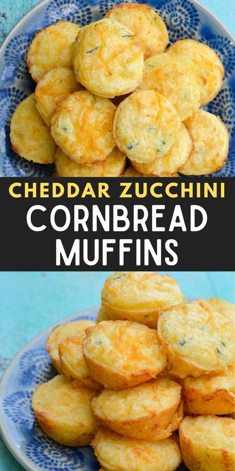 Zucchini Cornbread, Zucchini Cheddar, Zucchini Cheese, Cheddar Cornbread, Easy Vegetable Side Dishes, Healthy Bread Recipes, Cornbread Muffins, Zucchini Bread Recipes, Corn Bread Recipe