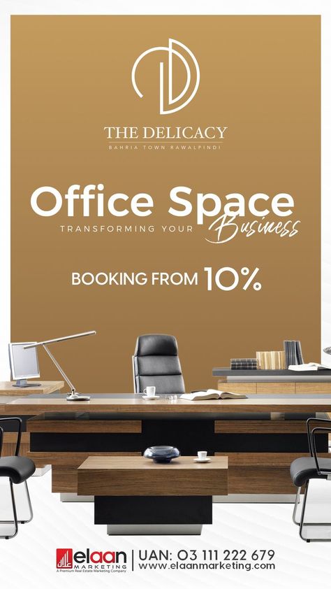 The Delicacy is offering wide and upscaled office spaces with an extensive range of modern amenities. Booking from 10% only. For more details, Contact: 03111222679 | 051111222679 #elaanmarketing #realestate #realestateagent #realestatemarketing #realestatesales #realestateinvestment #realestatemarket #forsale #property #properties #realestateagent #opportunity #investmen #property #buyproperty #islamabadproperty Corporate Banner, Space Banner, Property Ad, Diy Office Decor, Real Estate Marketing Design, Real Estate Ads, Water Branding, Sales Ads, Real Estate Office