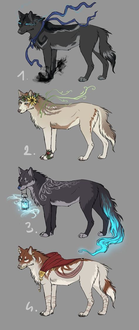 3 is mine the rest are open Mythical Wolf Drawing, Mythical Creatures Wolf, Wolf Standing Drawing, Wolf Adoptables, Wolf Oc Character Design, Wolf Dragon Hybrid, Wolf Drawing Anime, Wolf Oc Ideas, Wolf Person