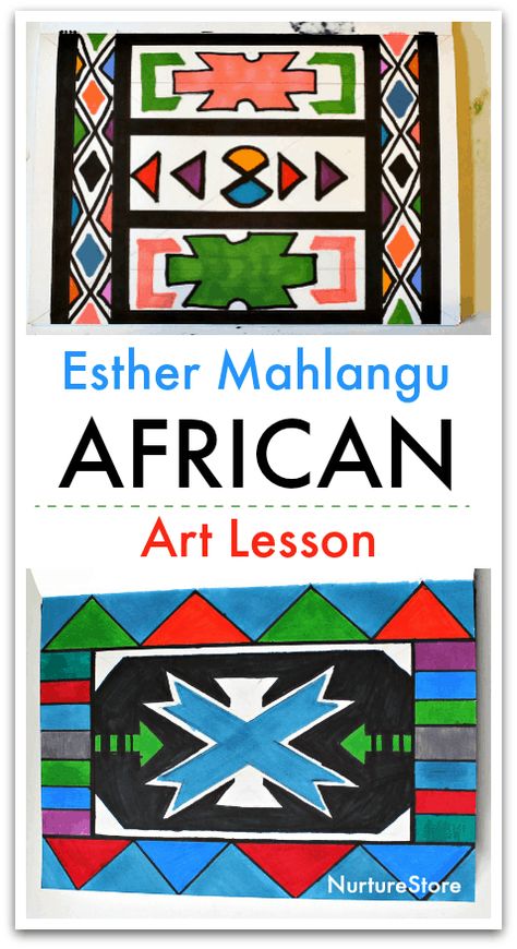 100 free online art lessons for children - NurtureStore South Africa Art For Kids, Esther Mahlangu, African Art For Kids, South Africa Art, African Art Projects, Kids Craft Ideas, African Crafts, South African Artists, African Artists