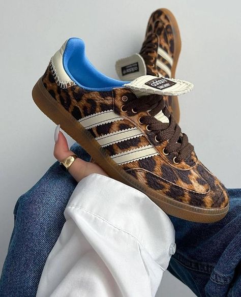 Adidas Samba Wales Bonner, Leopard Adidas, Leopard Print Adidas, Wales Bonner Samba, Pony Sneakers, Cheetah Shoes, Adidas X Wales Bonner, Samba Shoes, Urban Shoes