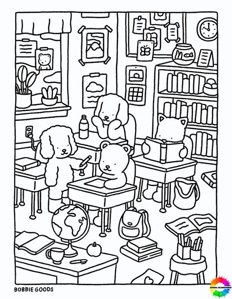 Bobbie Goods Coloring Pages, Bobbie Goods Coloring, Chibi Coloring Pages, Bobbie Goods, Bear Coloring Pages, Detailed Coloring Pages, Easy Coloring Pages, Cartoon Coloring Pages, Arte Inspo