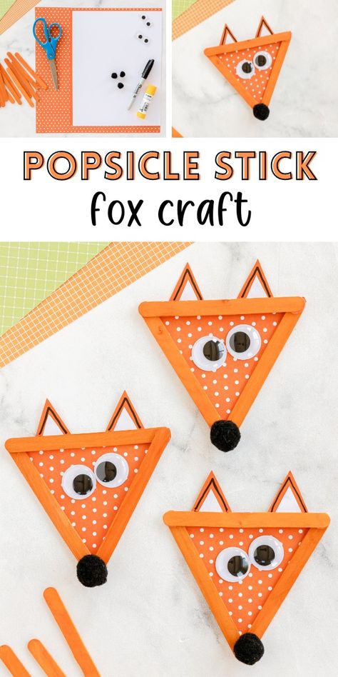 Create this adorable fox with a few simple crafting supplies! This little woodland creature pairs well with a children's book or a lesson on these adorable foxes. Woodland Creatures Crafts For Preschool, Fox Crafts For Toddlers, Fox Preschool Art, Red Fox Craft, Preschool Fox Activities, Fox Kindergarten Activities, Forest Animals Preschool Crafts, Woodland Animal Crafts, Fox Themed Activities