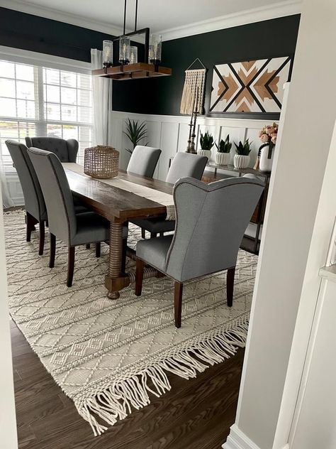 Havenly Dining Room, Dining Room Colour Schemes, Diamond Rug, Dining Room Accents, Dining Room Remodel, Dinning Room Design, Dining Room Makeover, Dining Room Ideas, Vintage Dining Room