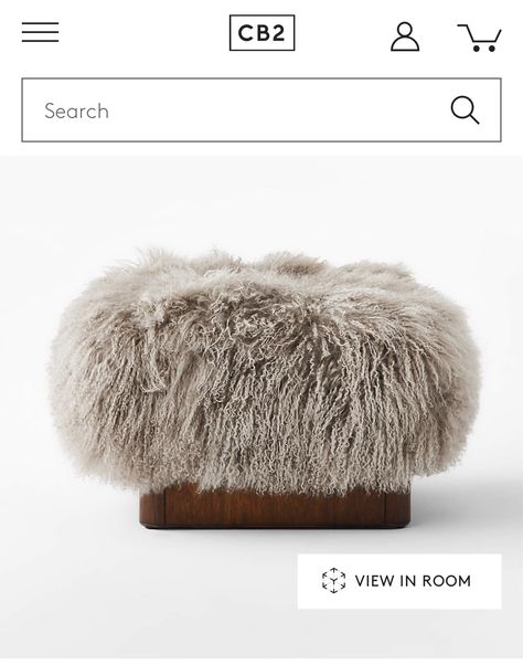 Considering this piece of additional grey furniture is needed. Modern Glam Decor, White Lounge Chair, Fur Stool, Fur Ottoman, Fur Chair, Modern Ottoman, Grey Furniture, Ottoman Stool, Round Ottoman