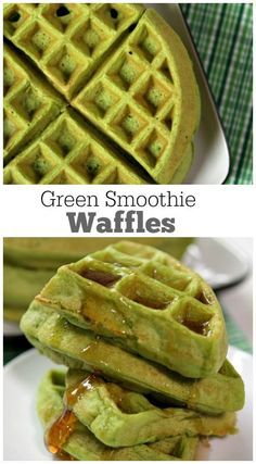 Green Waffles, Best Protein Shakes, Waffle Iron Recipes, Banana Waffles, Healthy Waffles, Waffle Maker Recipes, Waffle Recipe, Breakfast Waffles, Recipe Girl