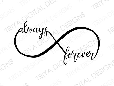 Forever Tattoo Fonts, Forever Symbol Tattoo, Always And Forever Tattoo, Forever Symbol, Infinity Drawings, Matching Bff Tattoos, Love Symbol Tattoos, Cursive Text, Forever Tattoo