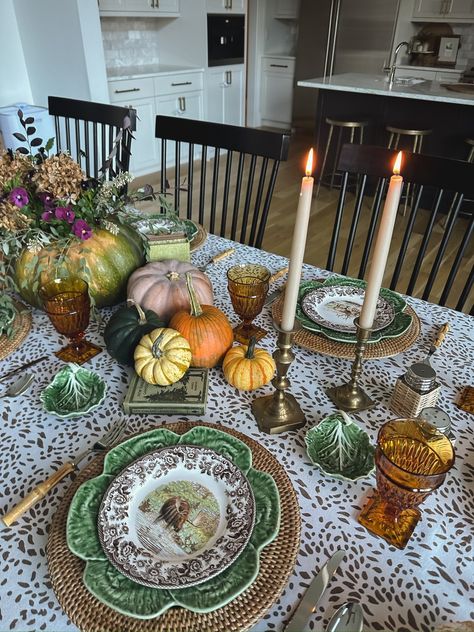 Setting your table will help ensure the happiest Thanksgiving! #tablescape #thanksgiving #housebeautiful Thanksgiving Bar Cart, Thrifted Table, Tablescape Thanksgiving, Autumn Interior, Aerin Lauder, Thanksgiving 2024, Thanksgiving Tablescape, Thanksgiving Tablescapes, Fall Holidays