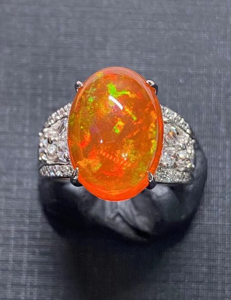 Gold Solid Opal Rings 15.6 x 11.1 x 8mm 7.55 cts Auction #1501882 Opal Auctions Solid Opal Ring, Fire Opal Jewelry, Jelly Opal, Fire Opals Jewelry, Peruvian Blue Opal, Red Opal, Mexican Fire Opal, Yellow Opal, Types Of Opals