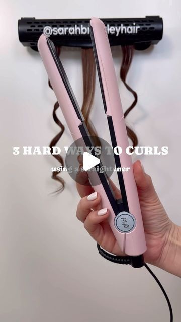 PRO HAIR HACKS, TIPS & TUTORIALS on Instagram: "Would you try any of these 🤔 

I tried 3 new (and hard) ways to curl using a straightener/flat iron 

Using the ghd original styler (gifted) 

#flatironcurls #hairtutorial #curling #curlinghair #flatironwaves" How To Do Curls With Straightener, How To Curl Your Hair With A Straightener, Curl Hair With Flat Iron Long, How To Curl Hair With Flat Iron, How To Do Curls, Curling Iron Tutorial, Curled Hairstyles For Medium Hair, Crimping Iron, Flat Iron Waves