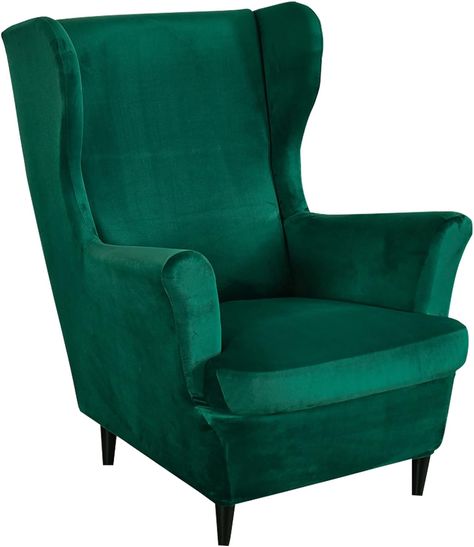 Velvet Wing Chair, Wingback Chair Slipcovers, Wingback Chair Covers, Velvet Wingback Chair, Wing Chairs, Cover Furniture, Chair Slipcover, Washable Sofa, Armchair Slipcover